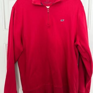 Vineyard Vines Men's Vibrant Red Zip-Up Sweater